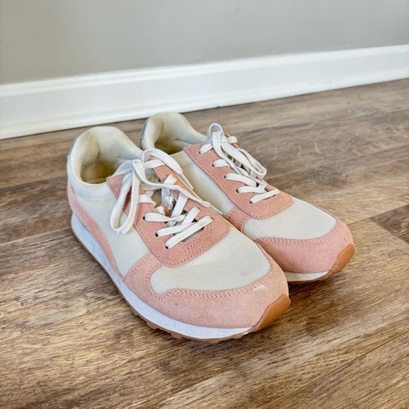 J Crew City Sneakers Leather upper poly lining Extra comfortable footbed - Pink - Picture 4 of 8